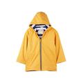 Hatley Boy's Zip up Splash Jacket Raincoat, Yellow (Yellow/Navy Stripe), 10 Years