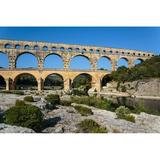 Pont du Gard Vers Pont-du-Gard Gard Department Languedoc-Roussillon France. Roman aqueduct crossing Gardon River.