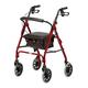 Days Lightweight Wheel Rollator, Folding Four Wheel Walker with Padded Seat, Ergonomic Handles, Carry Bag, Lockable Brakes, Mobility Aids, Large, Ruby Red