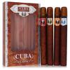 Cuba Red For Men By Fragluxe Gift Set - Cuba Variety Set Includes All Four 1.15 Oz Sprays, Cuba Red,