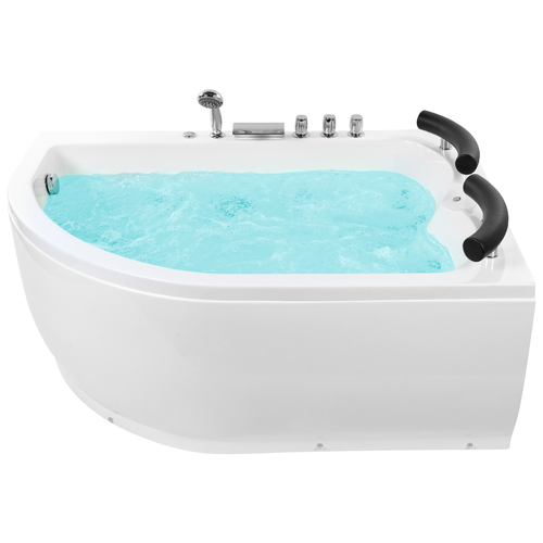 Whirlpool-Badewanne Weiß 160 x 113 cm Sanitäracryl LED-Beleuchtung SPA Modern