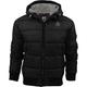 2k17Oct Mens Crosshatch Quilted Padded Hood Jacket Fleece Lined Winter Coat- Zip Pockets[Black,S]