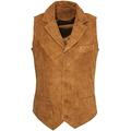 Infinity Men’s Smooth Goat Suede Classic Smart Tan Leather Waistcoat 5XL