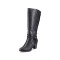 Rieker Women Boots 96059, Ladies Classic Boots,Boots,Long Shaft Boots,high Heel,Sexy,Feminine,Black (Schwarz / 00),37 EU / 4 UK