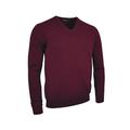 Glenmuir Lomond V-Neck Lambswool Sweater / Knitwear (M) (Bordeaux)
