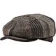 Sterkowski Malone | Vintage Harris Tweed Mens Flat Cap | Classic Retro Thomas Shelby Cap Mens Wooly Hat Peaky Style Hat Victorian Yorkshire Grandad Cap UK 7 1/4 Brown Check