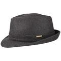 Stetson Benavides Women's/Men's Trilby Wool hat - Hat Made of Wool Felt - Made in Italy - Winter hat with Teflon Coating (Water-Repellent) - Fall/Winter Trilby hat - Men's hat Anthracite 58 cm
