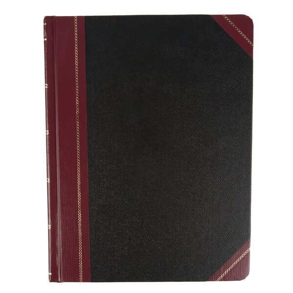 Boorum & Pease BOR 21-300-R Columnar 8 1/8" x 10 3/8" Black Accounting Book