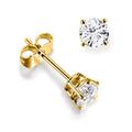 Tabolik 0.40 Carat Certified 100% Natural Round Diamond Stud Earrings for Women In 9K Yellow Gold