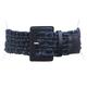 Women's 2 3/8" or 60 mm Wide High Waist Braided Woven Full Grain Leather Belt, Navy | 41