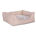 dibea DB00731, Hundebett mit wendbarem Hundekissen, 80 x 60 cm, beige (Farben/Größe wählbar)