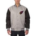 Men's JH Design Gray Arizona Cardinals Poly Twill Jacket