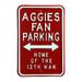 Maroon Texas A&M Aggies 12" x 18" College Parking Sign