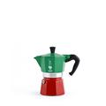 Bialetti Moka Express Italia Collection (Tricolor), 3 cup coffee maker, Aluminum, Green/Red