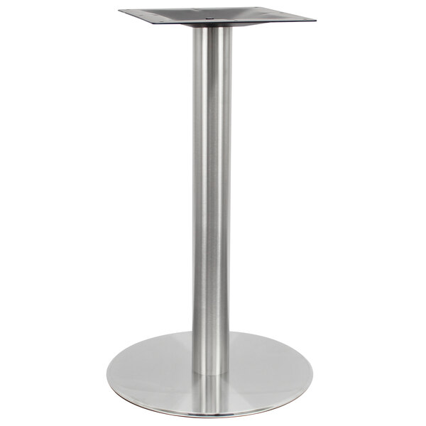 Art Marble Furniture SS14-17D 17" Round Polished Stainless Steel Standard Height Table Base