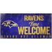 Baltimore Ravens 6" x 12" Fans Welcome Sign