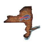 Buffalo Bills 23.5" x Distressed State with Logo Sign
