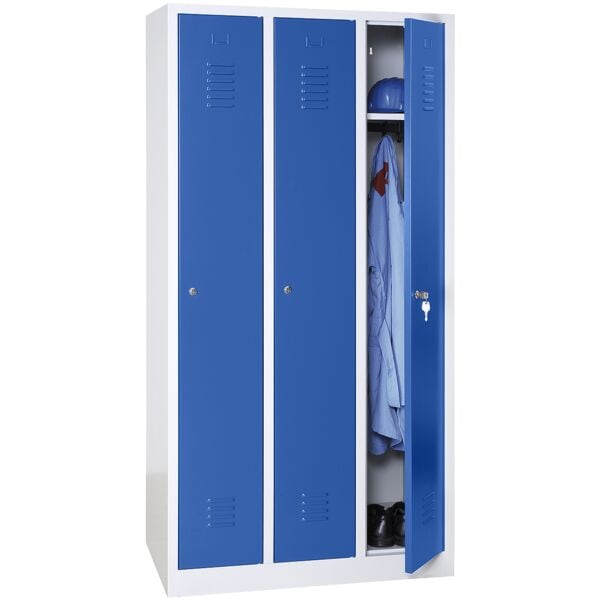 Gürkan Spind mit Drehriegelverschluss für Vorhängeschloss grau, 90x180x50 cm Image