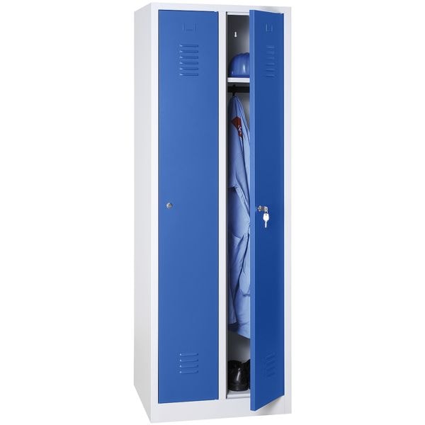 Gürkan Spind mit Drehriegelverschluss für Vorhängeschloss grau, 60x180x50 cm