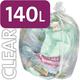 Alina 100 x 140L Polythene Clear Heavy-Duty Wheeled Bin Liner/Wheelie Refuse Bag/ENSA Compactor Sack/Heavyweight 140 Litre Clear Plastic Garbage Bag (100 sacks)
