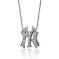 Women's Alex Woo New York Yankees Little Logo 14kt White Gold & Diamond Necklace