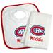 Newborn & Infant White Montreal Canadiens Personalized Bib Burp Cloth Set