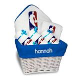 Newborn & Infant White NBA Personalized Medium Gift Basket