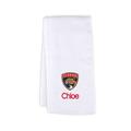 Infant White Florida Panthers Personalized Burp Cloth