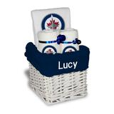 White Winnipeg Jets Personalized Small Gift Basket