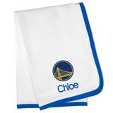 White Golden State Warriors Personalized Baby Blanket