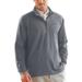 Men's Heather Gray NYU Violets Flat-Back Rib 1/4-Zip Pullover Sweater