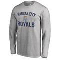 Men's Ash Kansas City Royals Victory Arch Long Sleeve T-Shirt