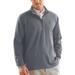 Men's Heather Gray Dartmouth Big Green Flat-Back Rib 1/4-Zip Pullover Sweater