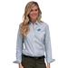 Women's White/Gray Indiana State Sycamores Easy Care Gingham Button-Up Long Sleeve Shirt