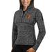 Women's Antigua Heathered Charcoal Baltimore Orioles Fortune Half-Zip Pullover Sweater