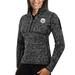 Women's Antigua Heather Black Pittsburgh Steelers Fortune Half-Zip Sweater