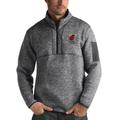 Men's Antigua Heathered Black Miami Heat Fortune 1/2-Zip Pullover Jacket