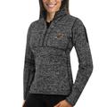 Women's Antigua Charcoal Minnesota Wild Fortune 1/2-Zip Pullover Sweater