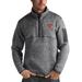 Men's Antigua Heathered Black New York Knicks Fortune 1/2-Zip Pullover Jacket