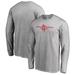 Men's Fanatics Branded Heather Gray Houston Rockets Primary Logo Long Sleeve T-Shirt