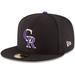 Men's New Era Black Colorado Rockies Authentic Collection On Field 59FIFTY Structured Hat