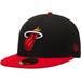 Men's New Era Black/Red Miami Heat Official Team Color 2Tone 59FIFTY Fitted Hat