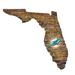 Miami Dolphins 23.5" x Distressed State with Logo Sign