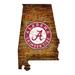 Alabama Crimson Tide 23.5" x Distressed State with Logo Sign