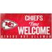 Kansas City Chiefs 6" x 12" Fans Welcome Sign