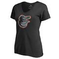 Women's Fanatics Branded Black Baltimore Orioles Static Logo V-Neck T-Shirt