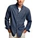 Men's Blue Wyoming Cowboys Hudson Denim Long Sleeve Button-Down Shirt