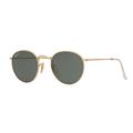 Ray-Ban Round Metal Sunglasses - Men's Matte Gold Frame Green 50 mm Lenses RB3447-112-58-50