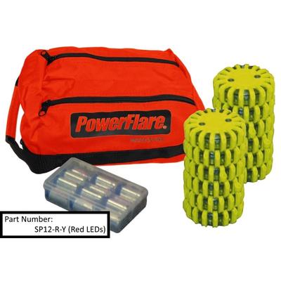 Powerflare 12-Pack PowerFlare Soft Pack Red/Amber LEDs Tan Shell SP12-RA-T