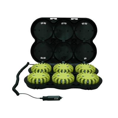 Powerflare Rechargeable PF-200R Safety Light Kit Pack of 6 Units w/ CR123 Battery Red LED Yellow Shell